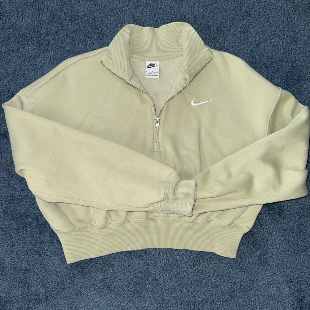 Nike Cropped Green Quarter Zip
